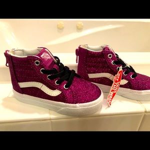 Vans Kids Shoes - Glitter sk8-Hi Zip Pink